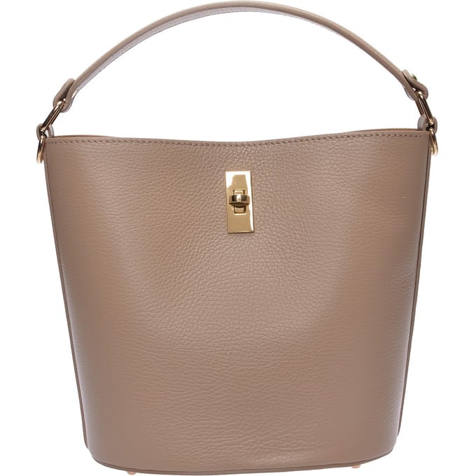 Luisa Vannini Beige Rundleer Tas
