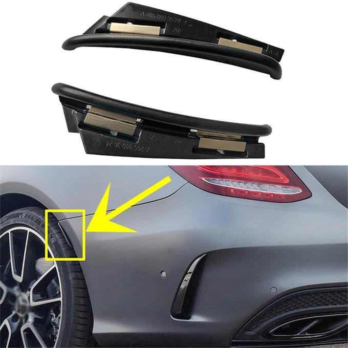 Garniture de sourcil d'aile arrière pour Mercedes W205 classe C W213 classe E 2015 – 2020 black