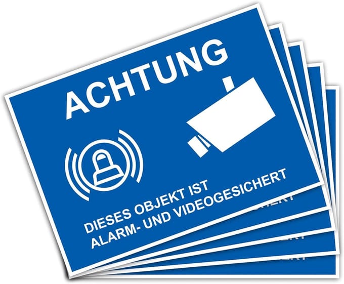 Waarschuwingsstickers - Beveiligingsstickers - Objecten Beveiligen - UV-bescherming - A6 formaat - Wit