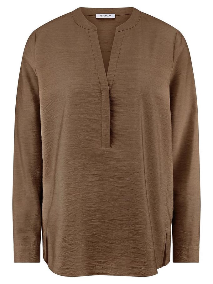 Blouse lange mouwen Van Peter Hahn bruin