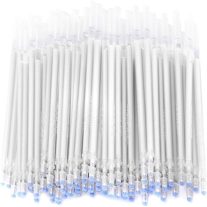 100 stuks Witte Hoge Temperatuur Verdwijnende Pen Vulling Hitte Uitwisbare Stift voor Naaien DIY Naaien white