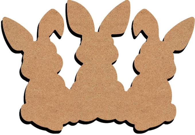 Gomille MDF figuur konijn knutseldecoratie 26 cm creatief.