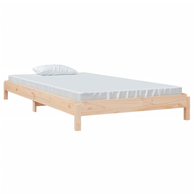 vidaXL - Bed - stapelbaar - 100x200 - cm - massief - grenenhout