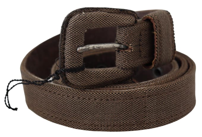 Costume National Bruin Leren Logo Gesp Tailleband