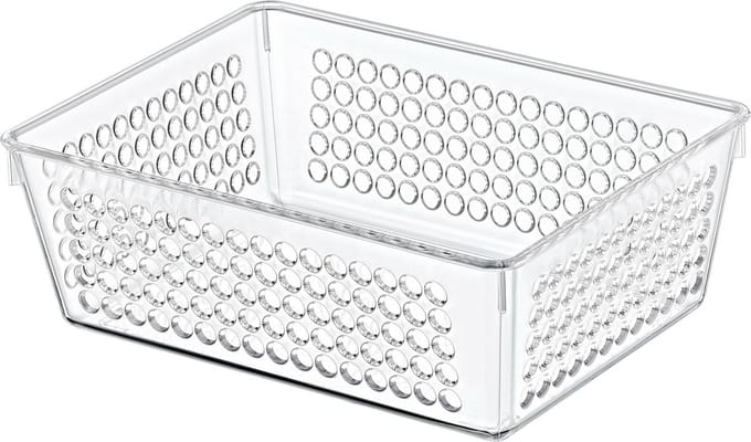 Storage Solutions Organizer/opbergmandje - kunststof - transparant - 1.2L - 18 x 13 x 6 cm