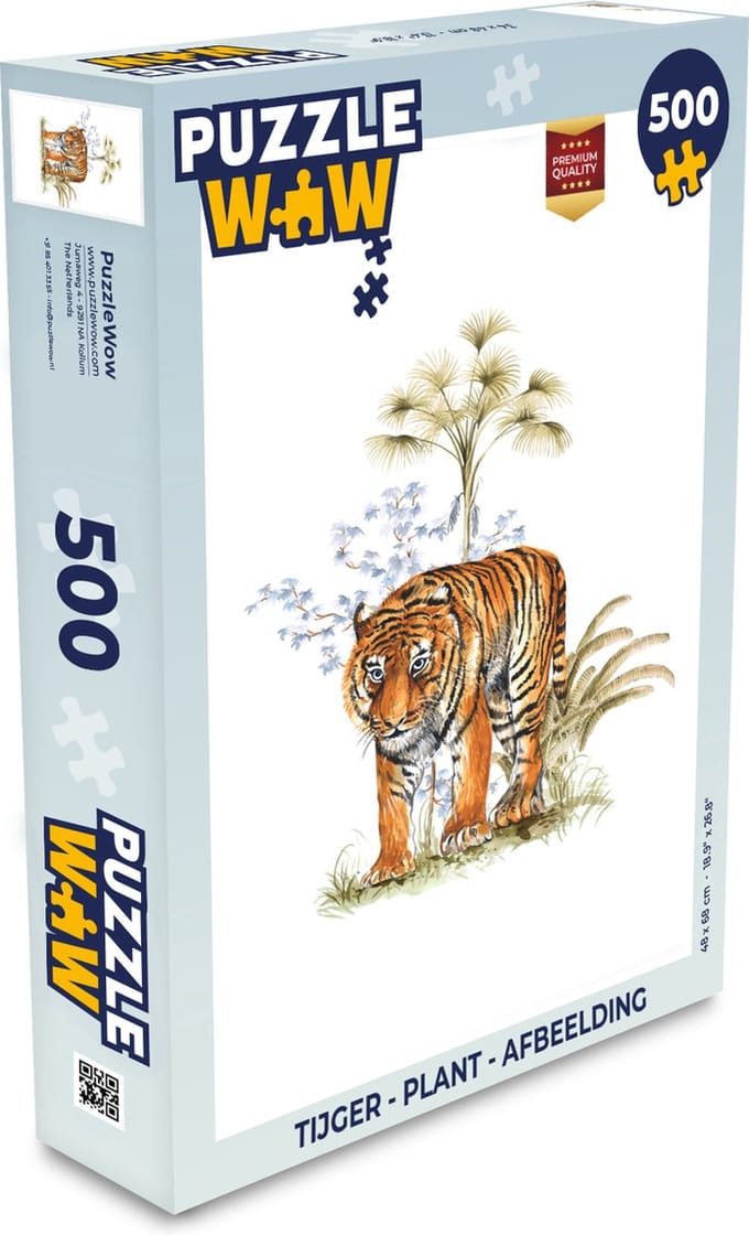 Puzzel Tijger - Plant - Afbeelding - Legpuzzel - Puzzel 500 stukjes