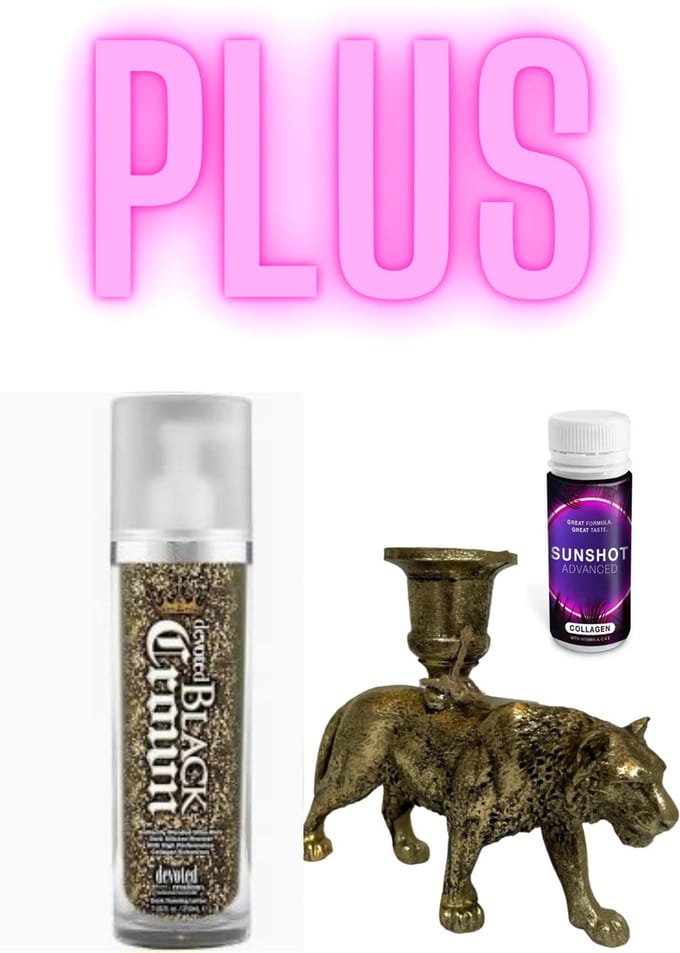 Devoted Creations Black Crown 210 ml PLUS Tijger Kandelaar Bronze PLUS Collagen Sunshot