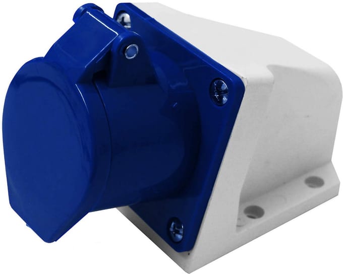 Industriële Socket - Wandcontactdoos Hoek - Stroom Aansluiten - Robuust Ontwerp - 32 A - Blauw