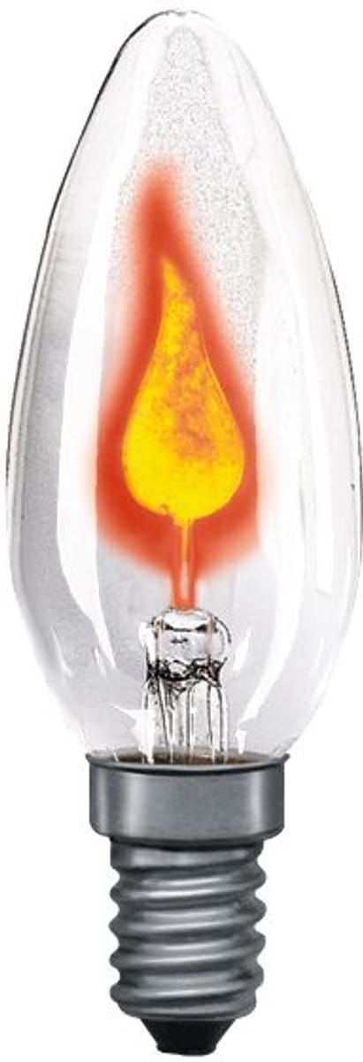 Gloeilamp Flakkerkaars E14 230V 1lm 3W 1500K Helder