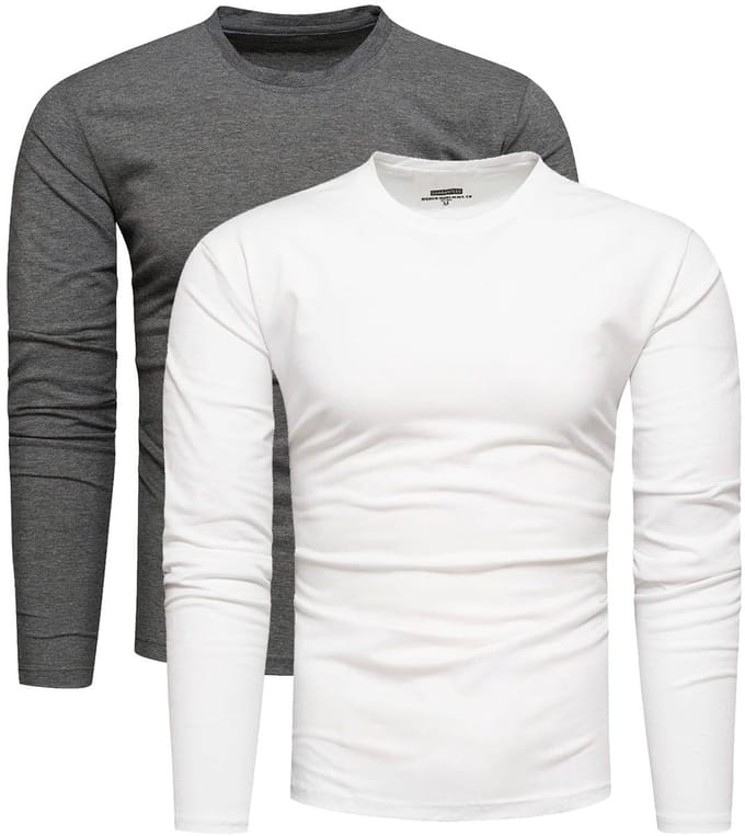 Recea - Longsleeve Set - Grafiet en Wit - XL - Klassieke Pasvorm