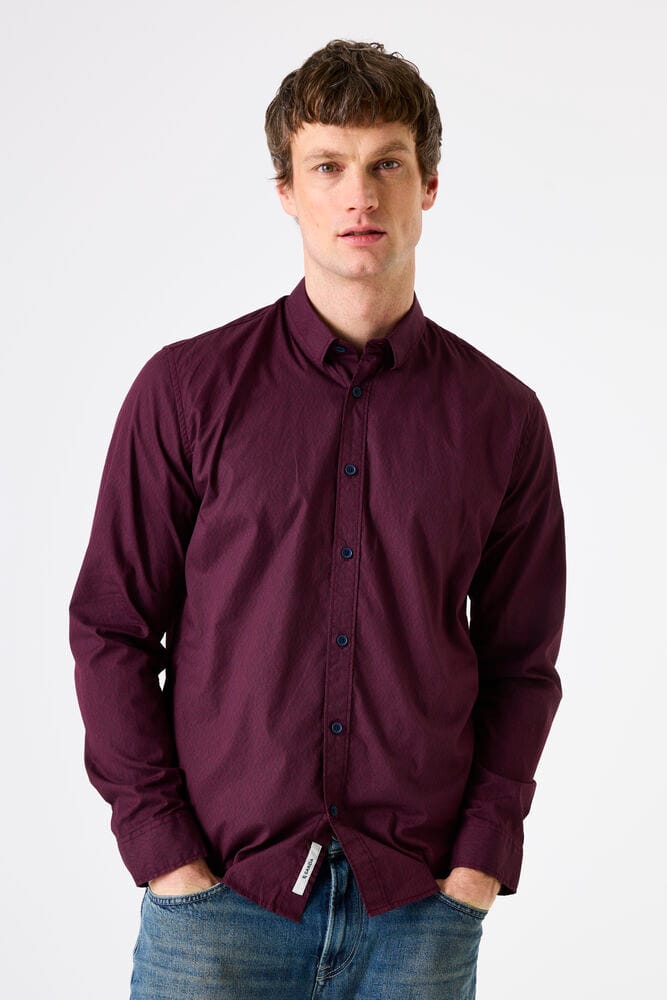 GARCIA Heren Print Overhemd Rood Lange mouw