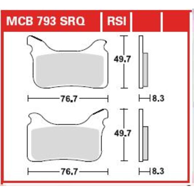 Bremsbelagsatz, ohne Straßenzulassung TRW MOTO MCB793RSI