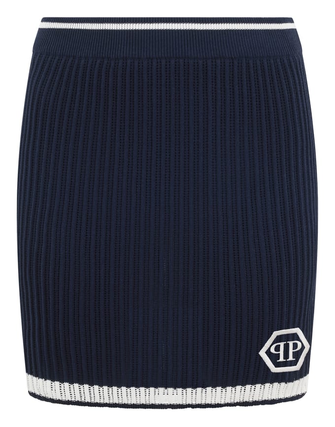 Knitted Mini Skirt Hexagon