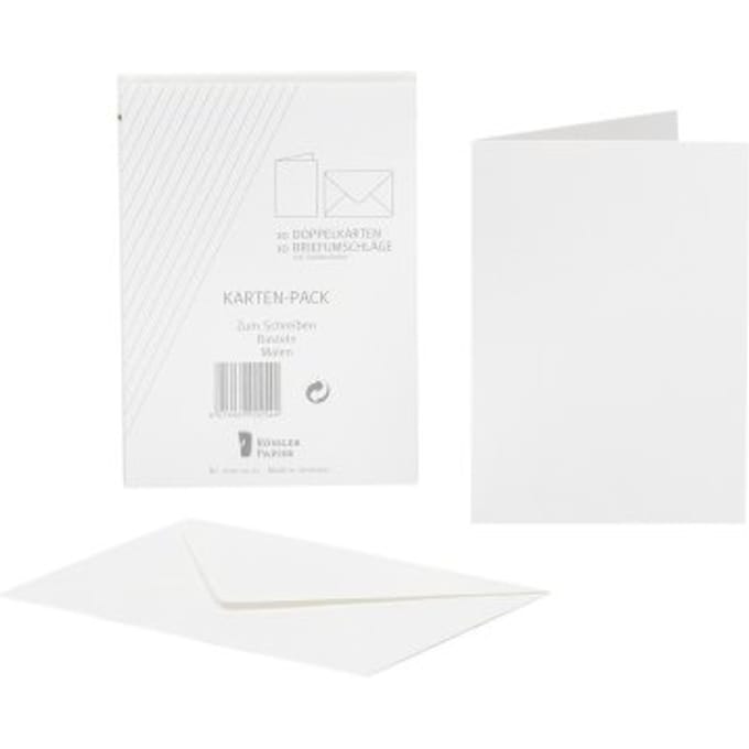 Rössler correspondentiekaarten inclusief envelop a6, pak van 10 stuks - zilver