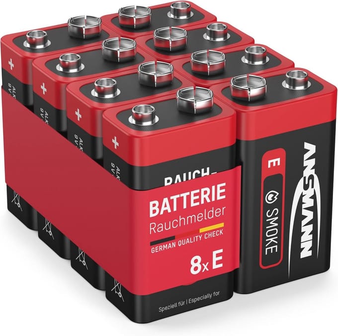 Alkaline 9V blokbatterijen voor rookmelders en alarmsystemen