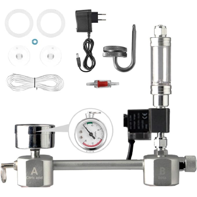 Aquarium DIY CO2-generatorsysteemkit CO2-generatorsysteem met magneetventiel Bubble Diffuser EU plug gray