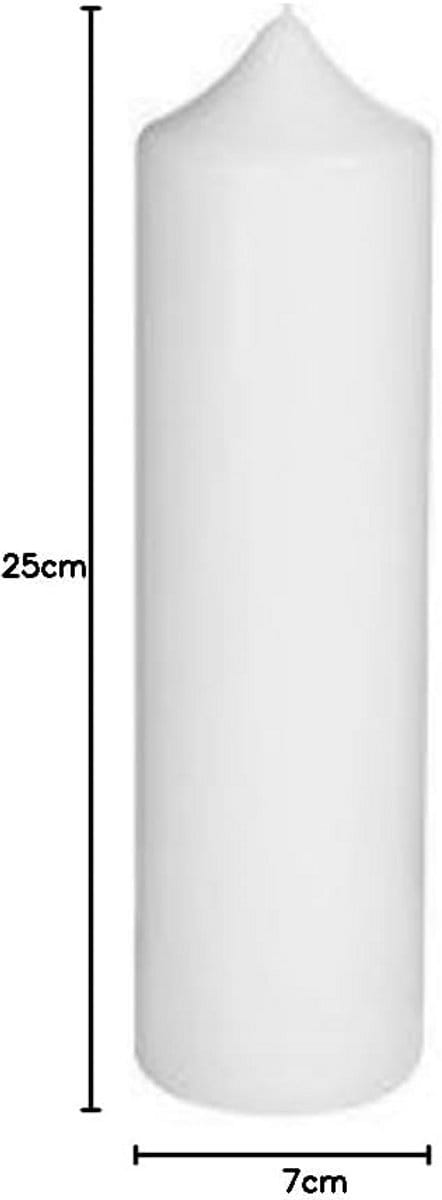 Grote Witte Stompkaars 25x7 cm - Dikke Ronde Kaars voor Decoratie en Knutselen