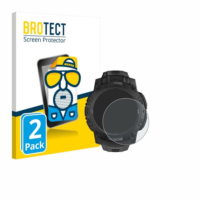 BROTECT - Screenprotector voor Garmin Instinct 3 Solar Tactical Edition (45 mm) - Folie Beschermfolie matte 2 Stuks