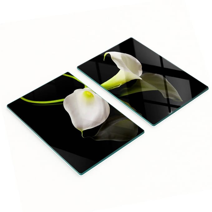 Multifunctionele decoratieve keukenplanken van gehard glas, Kalia, 2x40x52 cm