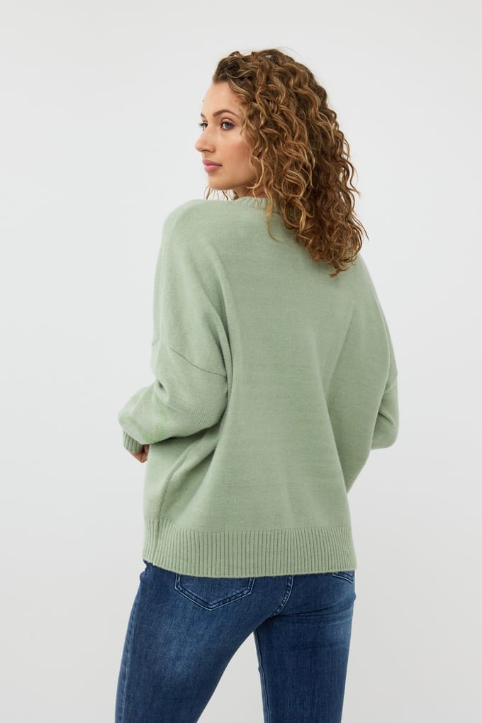 EsQualo Sweater Hot Press Diamonds Jade Größe: XS/S | Pullover Outlet | Damen