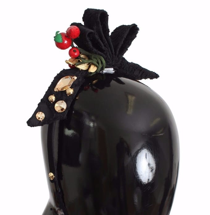 Dolce & Gabbana Diadem Haarband Tiara Bessenfruit Kristal Strik Haar