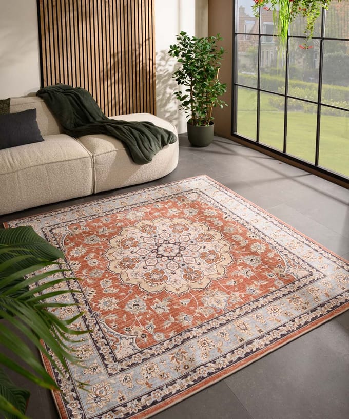 Vintage buitenkleed vierkant - Valenca Nova terracotta 230x230