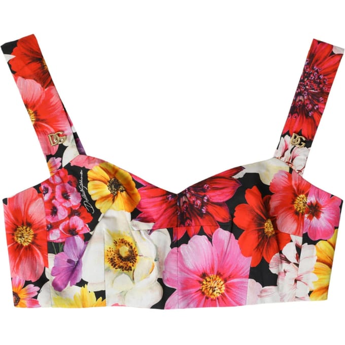 Bloemige Cropped Top Mouwloos Bik1791