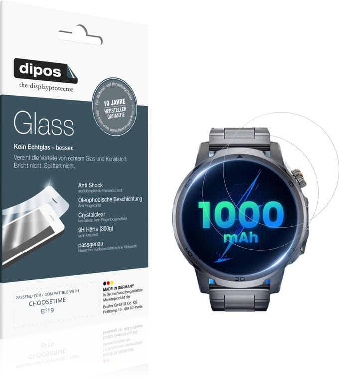 dipos – 2x Pantserfolie geschikt voor CHOOSETIME EF19 | 9H Screenprotector