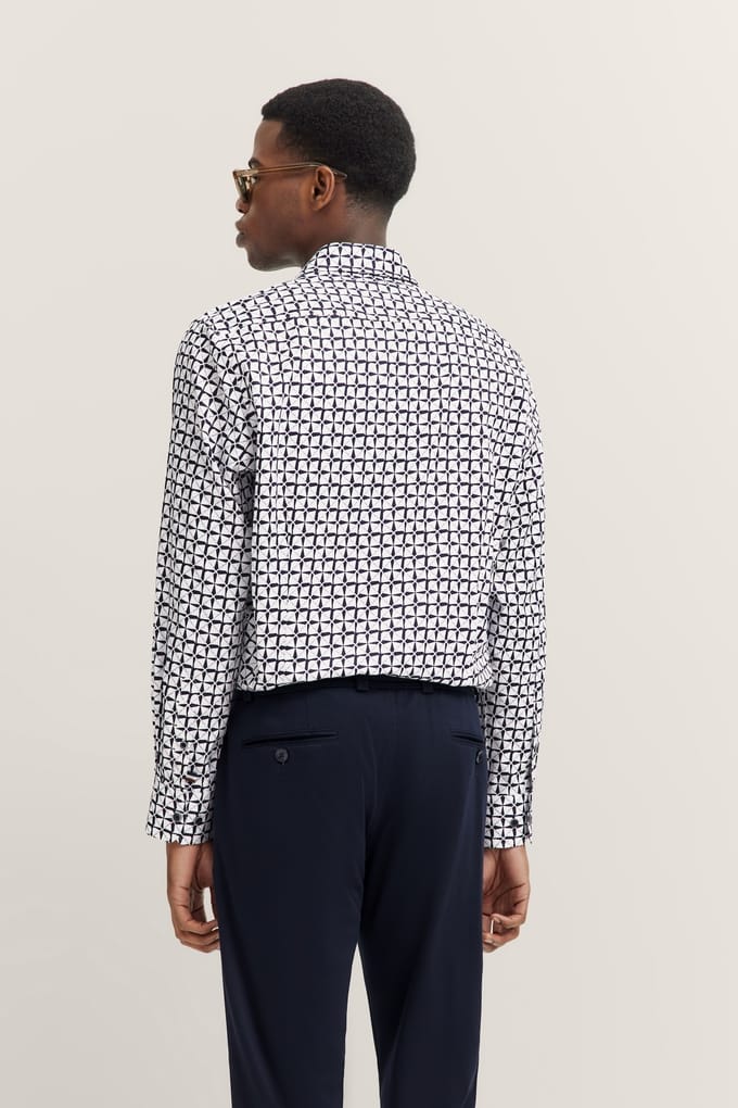 Bugatti Herren Shirt met hoogwaardige satijnen afwerking