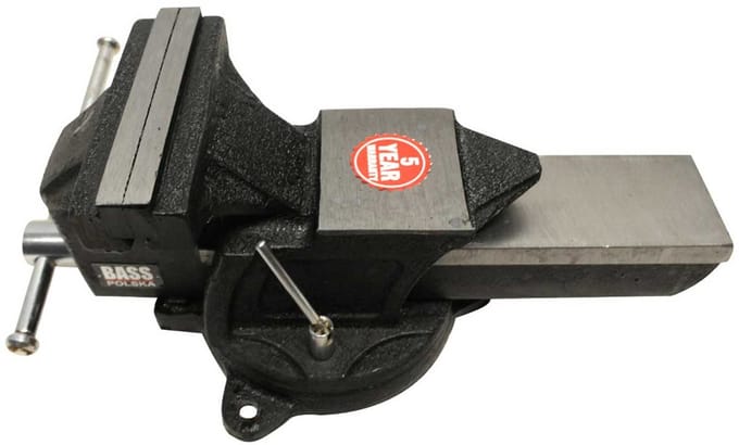 Bankschroef, draaibaar, met aambeeld, 6”, staal