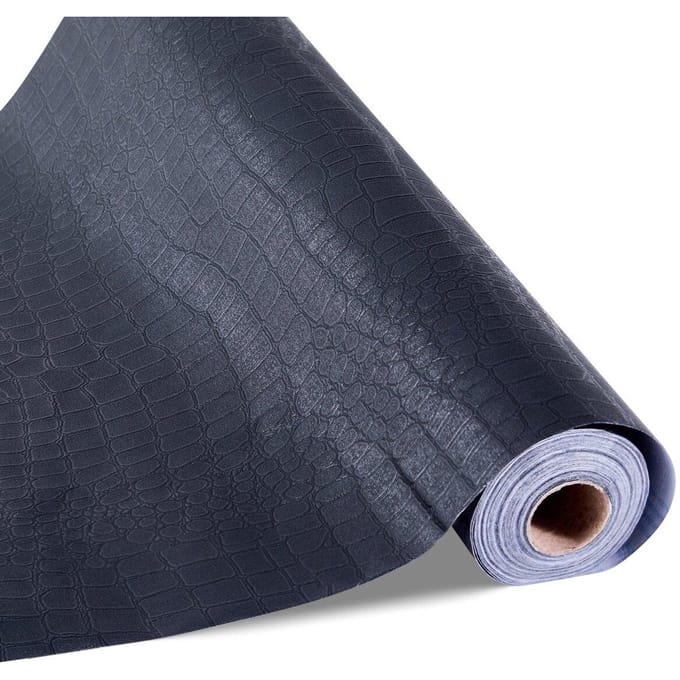Papier peint à décoller et à coller 40 cm x 10 m Noir Craquelé Imperméable pour Cuisine