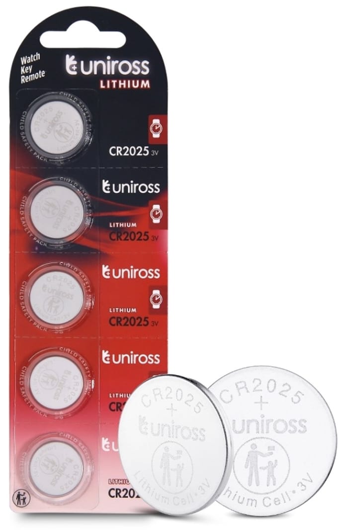 Uniross Lithium Button CR2025 3V 5 pack