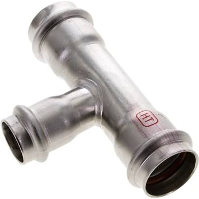 Tee Press Fitting - 22mm & 28mm Persmof - RVS
