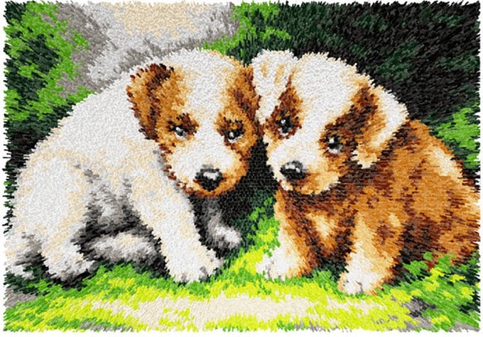 Smyrna Knoopkleed 2 Puppy's 50 x 74.5 cm