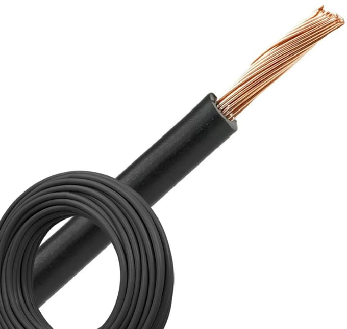 Aansluitdraad 6 mm2 zwart per 5 meter