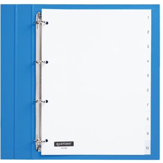 Quantore - Tabbladen - 4-gaats - 1-10 genummerd - wit PP