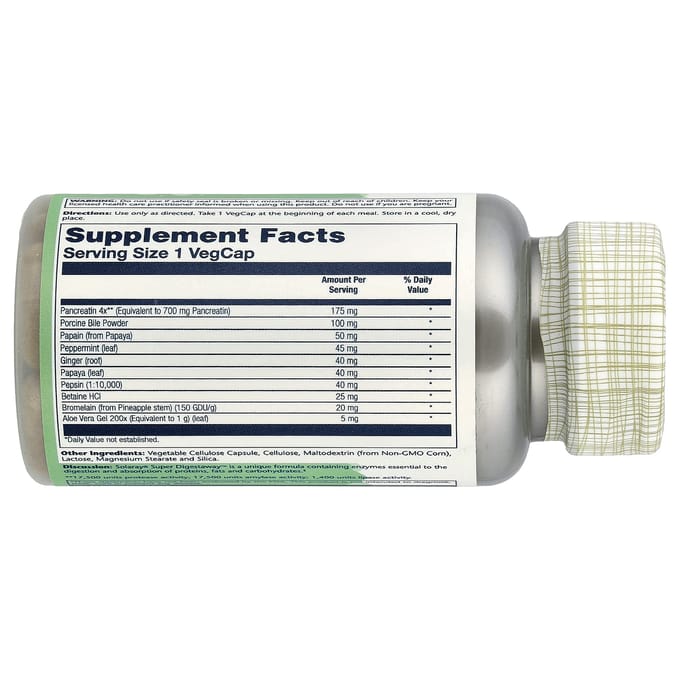 Super Digestaway, Spijsverteringsenzymenmix, 90 capsules (Groente)