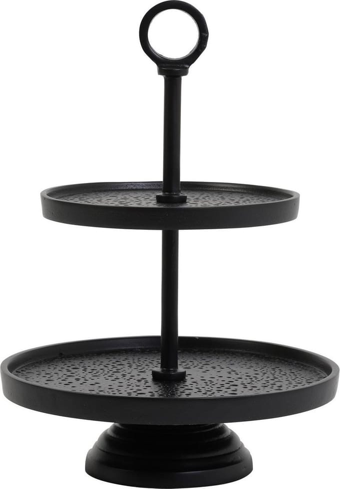 Light & Living Etagère Lutek - Zwart - 2 Laags - Metaal - Modern,Luxe - Woonkamer