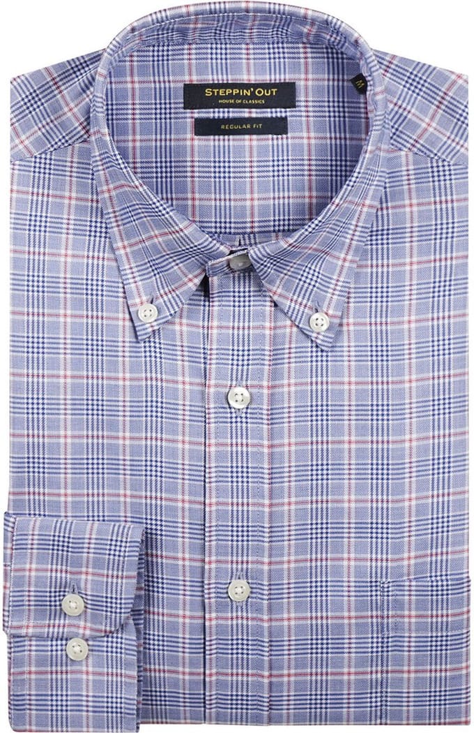 Steppin' Out Overhemd Ruiten Blauw Rood - Maat XXL - Heren