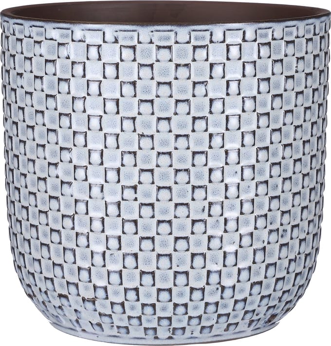 Mica Decorations - Plantenpot/bloempot - Keramiek blauw - D21.5/H20.5 cm