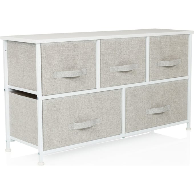 Ladekast FOLDAR 100x30x55cm 5 vakken grijs hjh LIVING