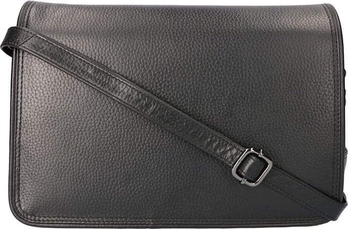 Leather Design Schoudertas met Overslag Revival Vintage Zwart