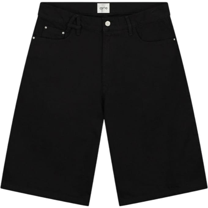 Arte Antwerp Riem detail shorts van jeans - zwart