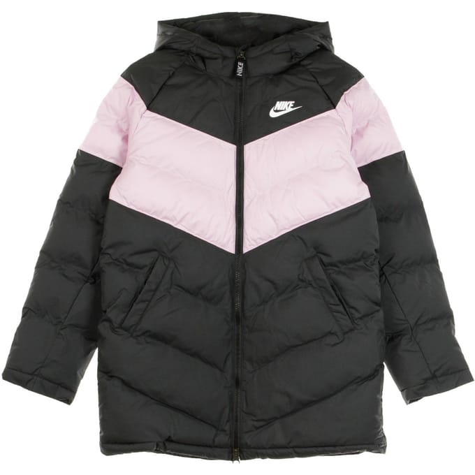 Lang donsjack Kindersportkleding Vul lang jack Zwart/lt Arctic Pink/zwart/wit