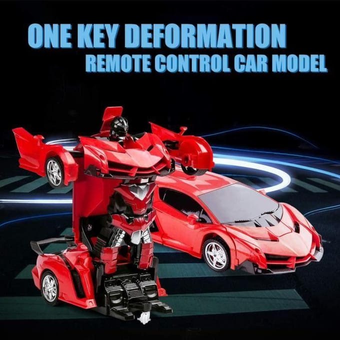 Voiture Télécommandée Robot - Transformers - 2 en 1 - Rouge - Mixte - 3 ans et plus