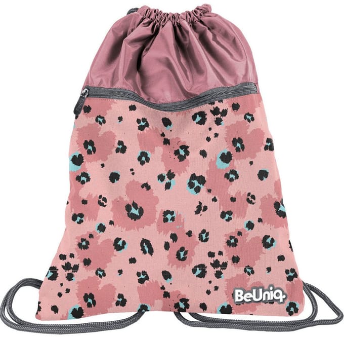 BeUniq Gymbag Luipaard - 47 x 37 cm - Roze