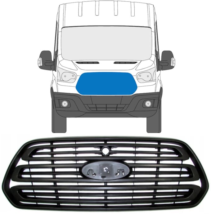 Zwarte grill voor Ford Transit 2014-