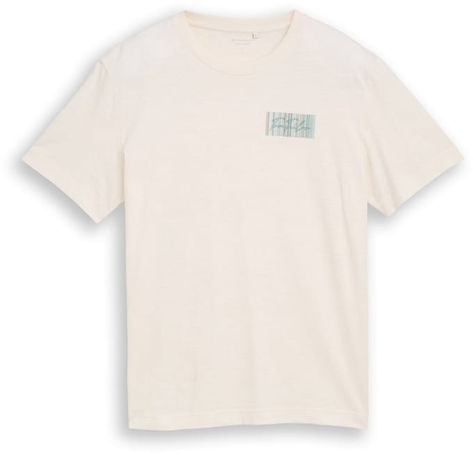 Tom Tailor - T-shirt met logoprint - Maat S - Gardenia White