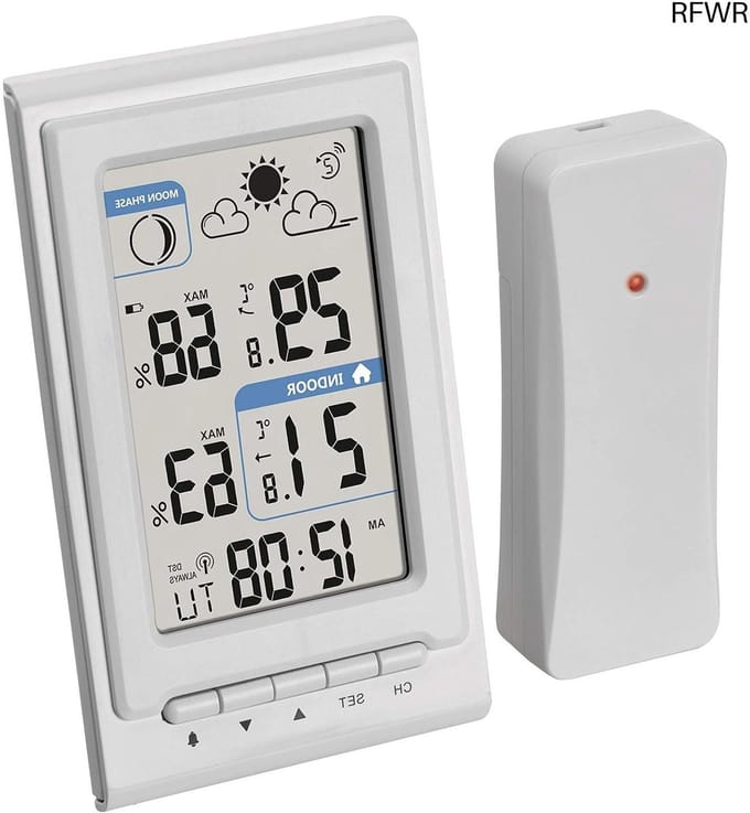 Draadloos Weerstation - Buiten Sensor - Weer Analyseren - Radiogestuurde Klok - 23 x 76 x 126 cm - Wit