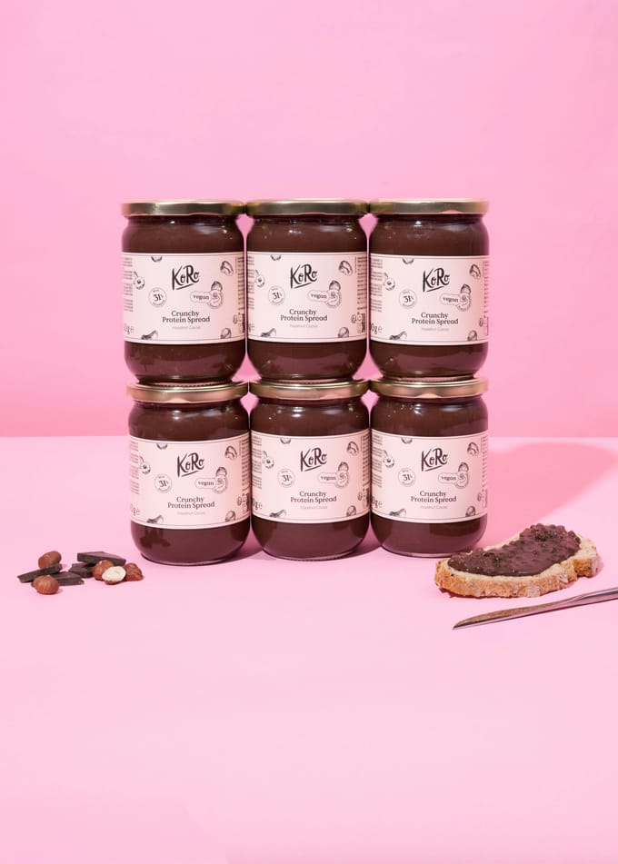 Vegan crunchy proteinspread hazelnoot-cacao 6 x 500 g